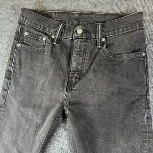 Levi's 502 Jeans Mens 30x28 Black Medium Wash Denim Logo Low Rise Tapered Leg